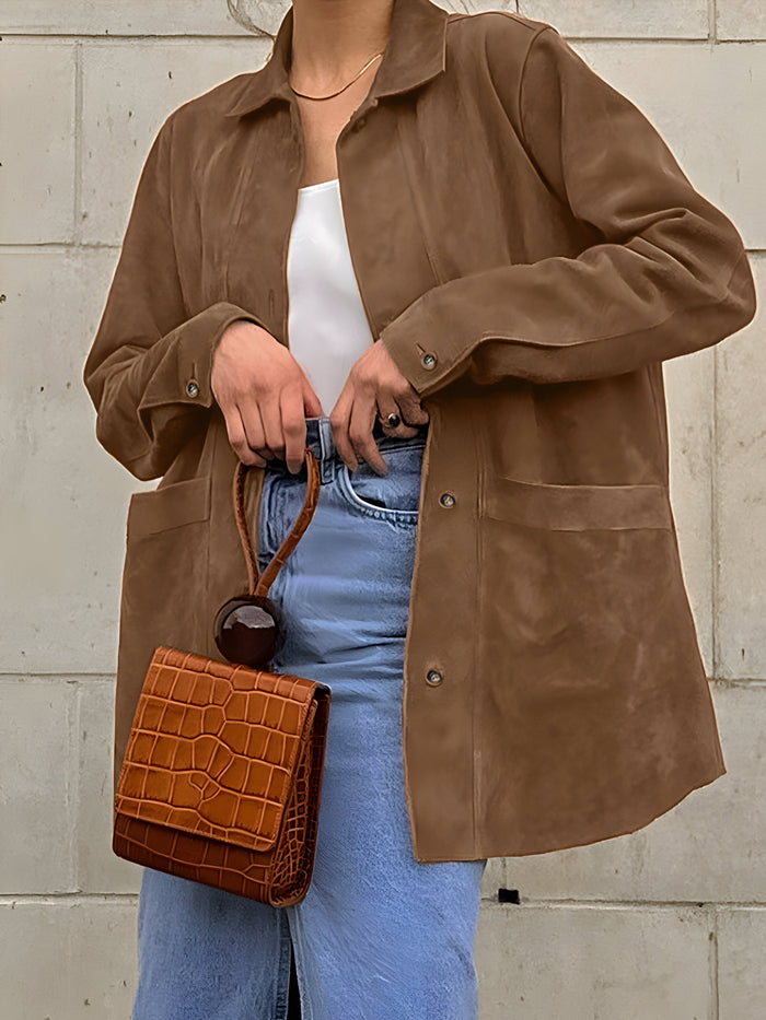 Sophie | Women's Oversized Trendy Suede Style Jacket