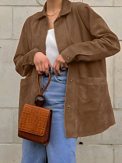 Sophie | Women's Oversized Trendy Suede Style Jacket
