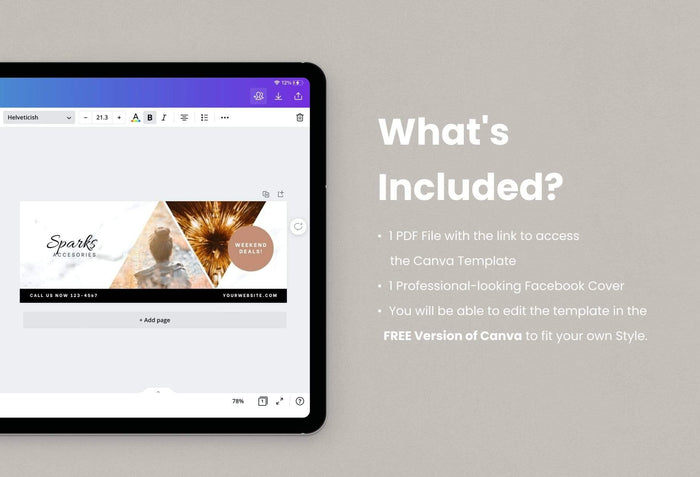 Ladystrategist Sparks accesories Facebook Cover Canva Template instagram canva templates social media templates etsy free canva templates