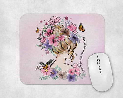 Spread Kindness Like Wildflowers Mouse Pad/ Motivational | Mouse Pad