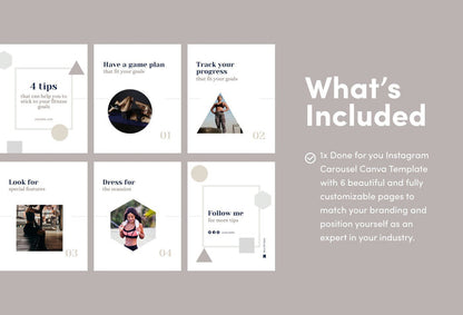 Ladystrategist Stella Fitness 6-Page Carousel Canva Template instagram canva templates social media templates etsy free canva templates