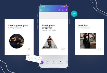 Ladystrategist Stella Fitness 6-Page Carousel Canva Template instagram canva templates social media templates etsy free canva templates