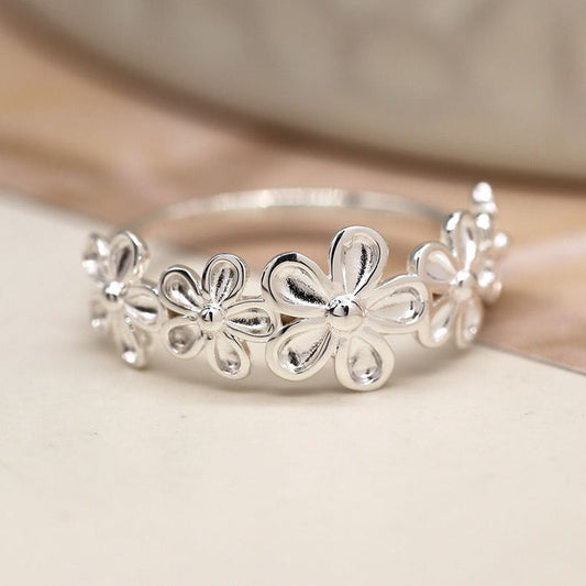 Sterling Silver Floral Ring