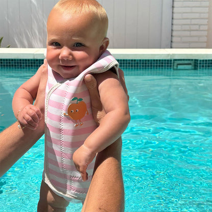 Sunnylife – Baby Wetsuit – Poppy the Peach Pink Stripe - Mabel & Fox