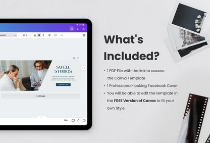 Ladystrategist Swell Studios Facebook Cover for Photographers Editable Canva Template instagram canva templates social media templates etsy free canva templates