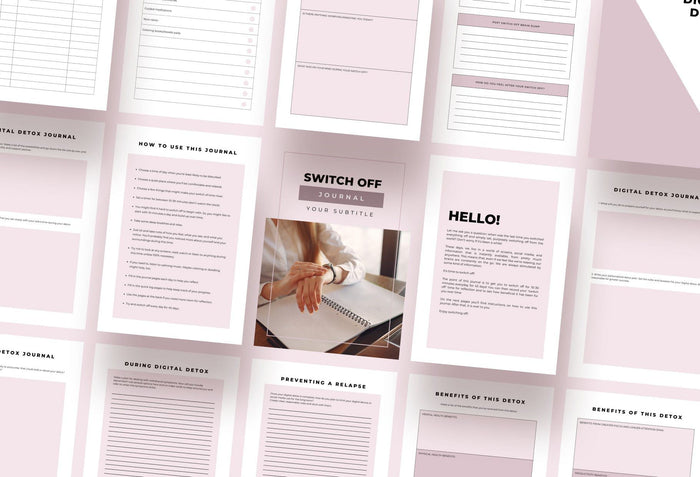 Ladystrategist Switch Off Journal Canva Template instagram canva templates social media templates etsy free canva templates
