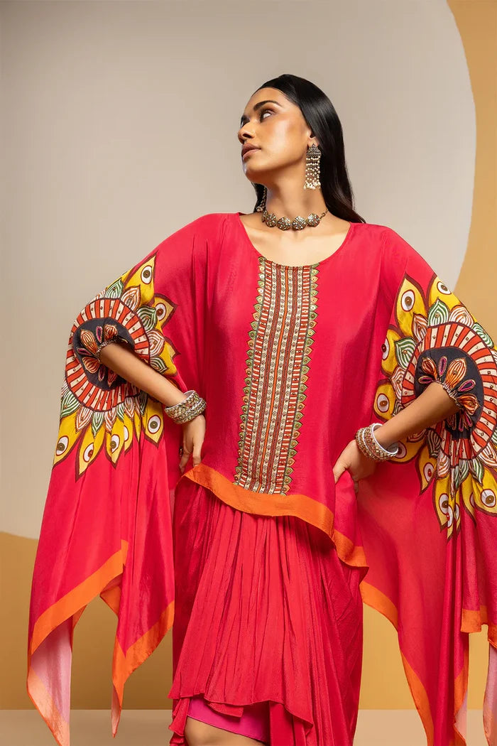 Taarani drape skirt set