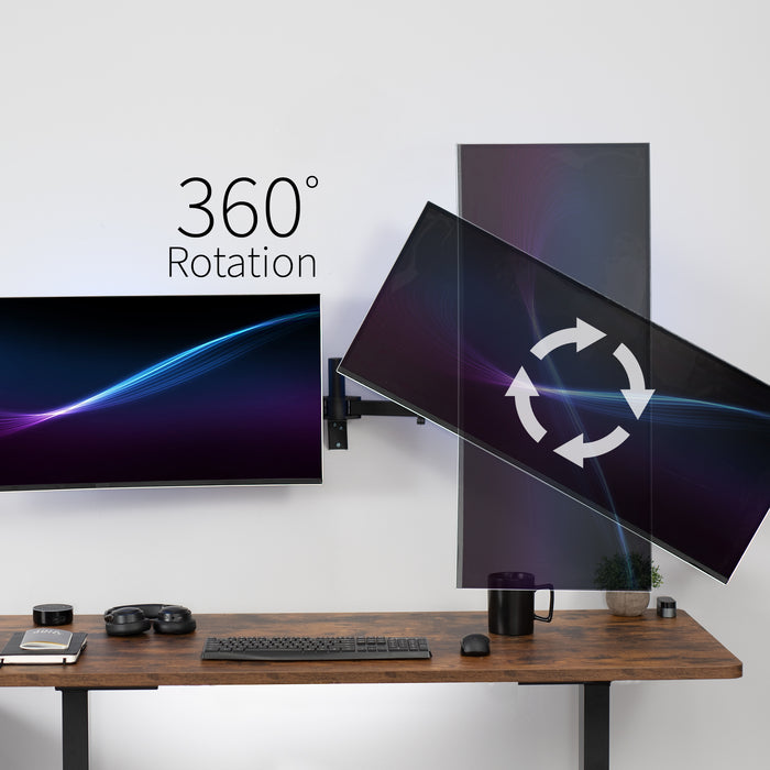 Telescoping dual monitor wall mount.