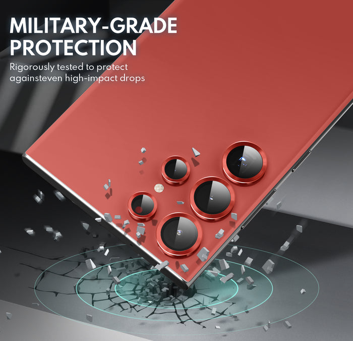 Tempered Glass Camera Lens Protector  for Galaxy S23 Ultra-Red