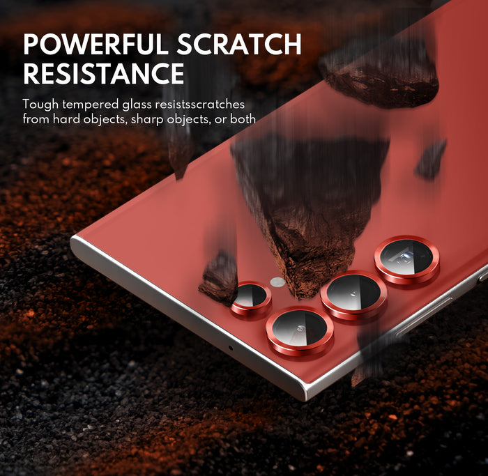 Tempered Glass Camera Lens Protector  for Galaxy S23 Ultra-Red