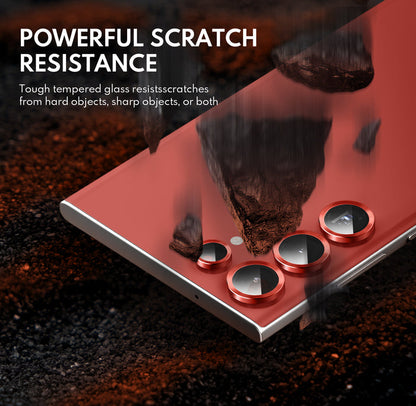 Tempered Glass Camera Lens Protector  for Galaxy S23 Ultra-Red
