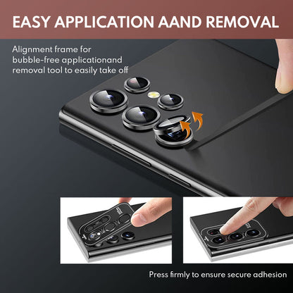 Tempered Glass Camera Lens Protector  for Galaxy S23 Ultra-Red