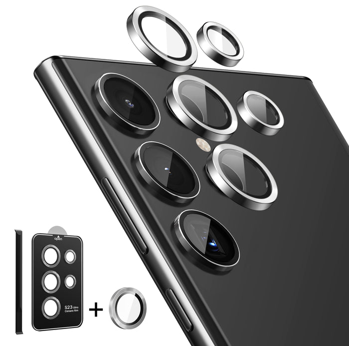 Tempered Glass Camera Lens Protector  for Galaxy S23 Ultra-Silver
