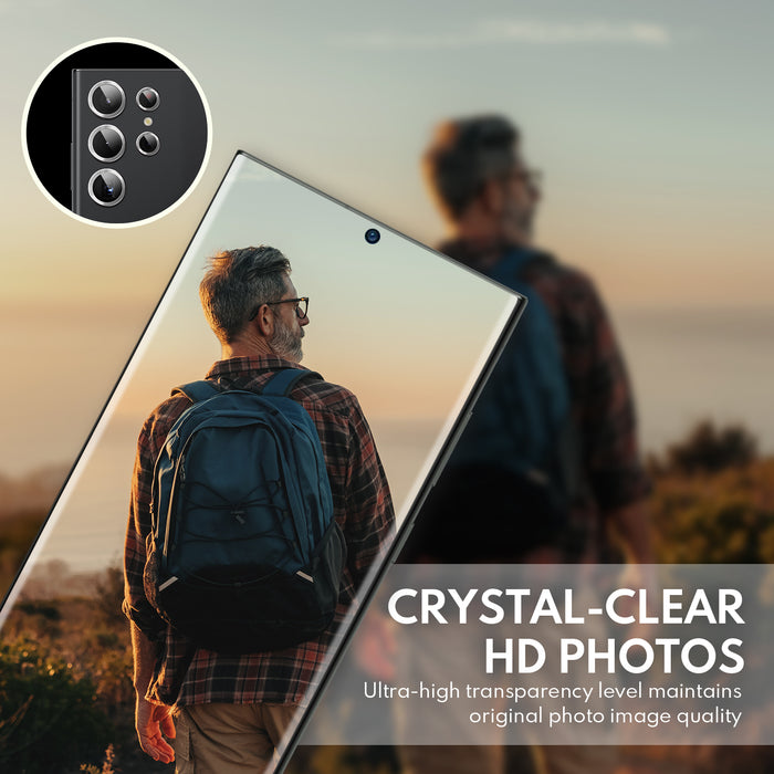 Tempered Glass Camera Lens Protector  for Galaxy S23 Ultra-Silver