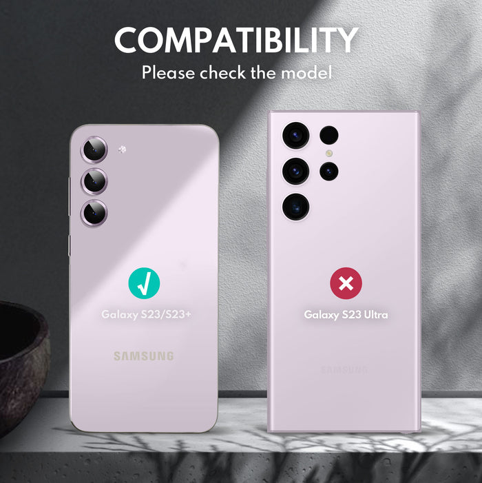 Tempered Glass Camera Lens Protector for Galaxy S23/S23 Plus-Rose Gold