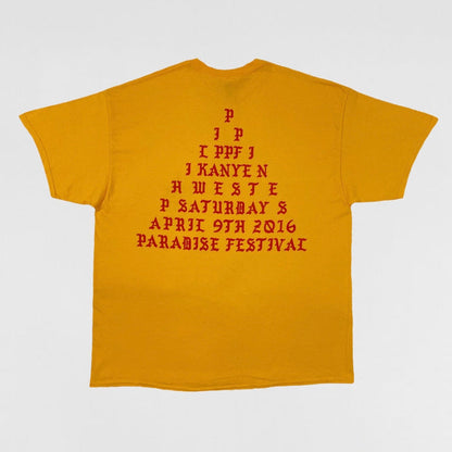The Life of Pablo 2016 Paradise Fesitval ‘I Feel Like Pablo’ Tee In Yellow