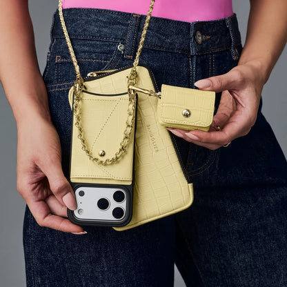 The Lily Essentials Set - Butter Yellow Croc/Gold