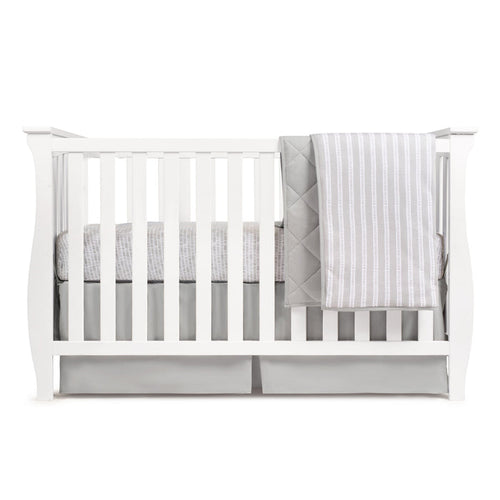 Grey bamboo Three-Piece Crib Bedding Set