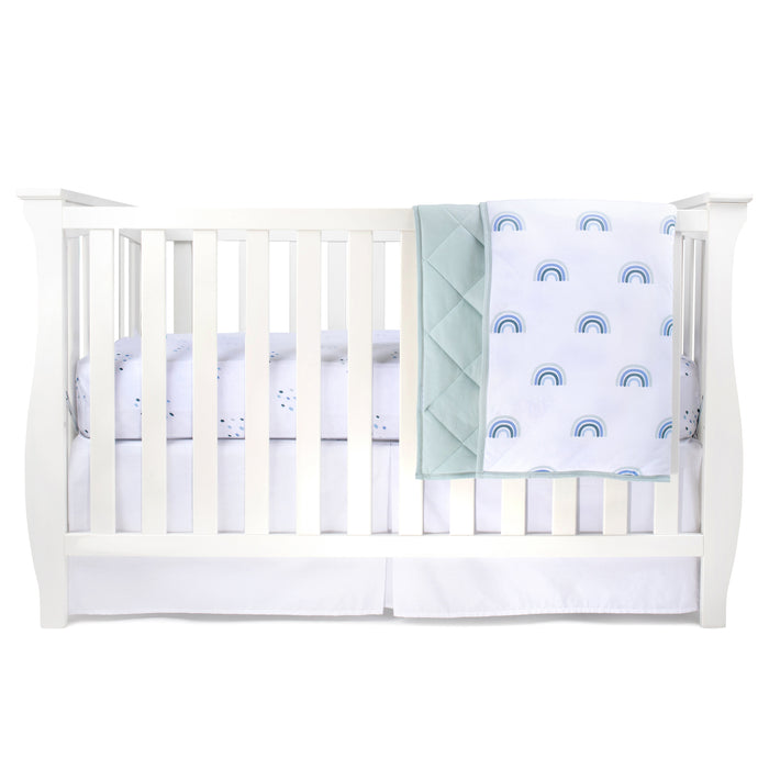 Blue Rainbow Three-Piece Crib Bedding Set