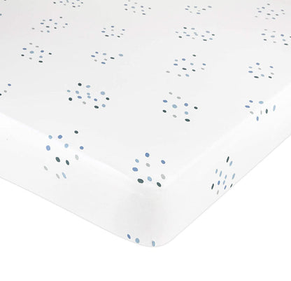 Flexible-Fit Blue Rainbow Crib Sheet