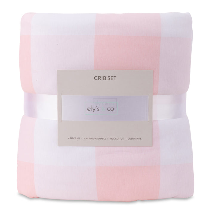 Gift-Ready Baby Gingham Crib Ensemble