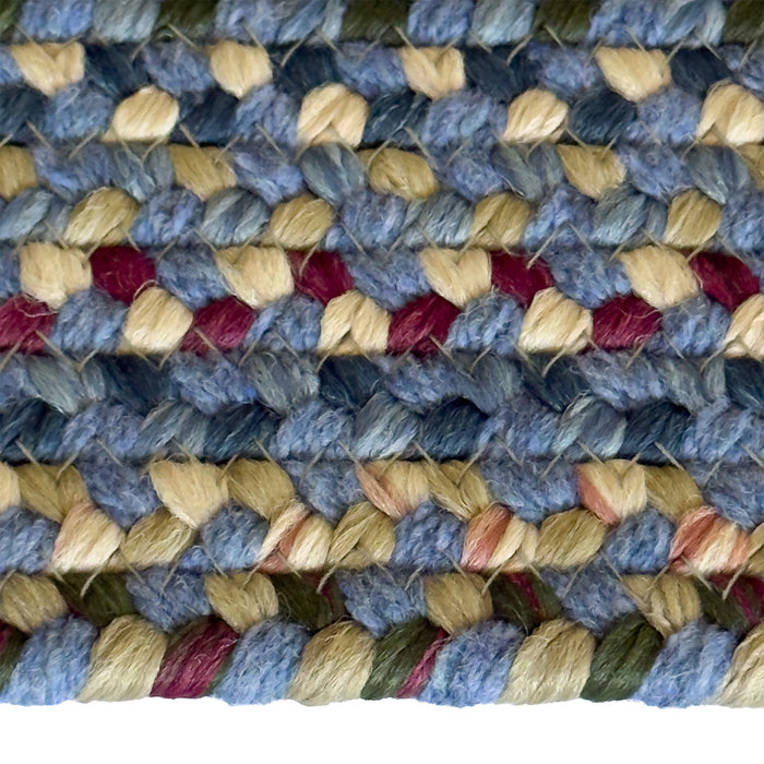 Timber Haven Dark Blue Multi Braided Rug Oval image