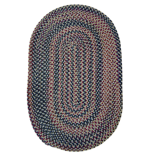 Timber Haven Light Grey Multi Braided Rug Oval image