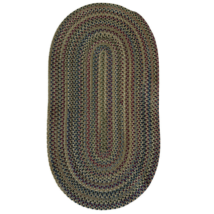 Timber Haven Olive Multi Braided Rug Oval image