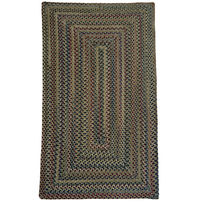 Timber Haven Olive Multi Braided Rug Concentric Rectangle image