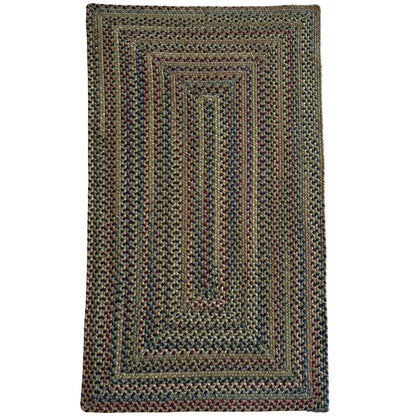 Timber Haven Olive Multi Braided Rug Concentric Rectangle image