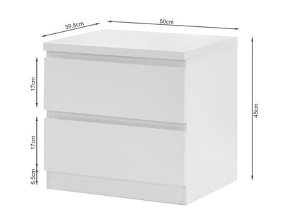 Tongass Wooden Bedside Table - White