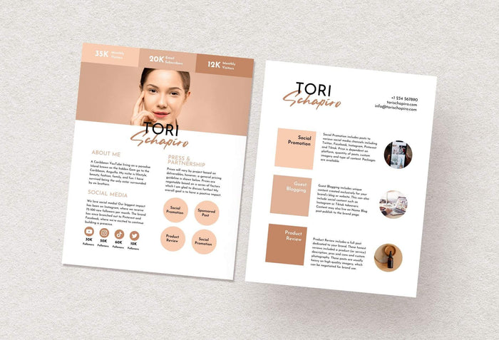 Ladystrategist Tori Schapito Media Kit Canva Template for Influencers instagram canva templates social media templates etsy free canva templates