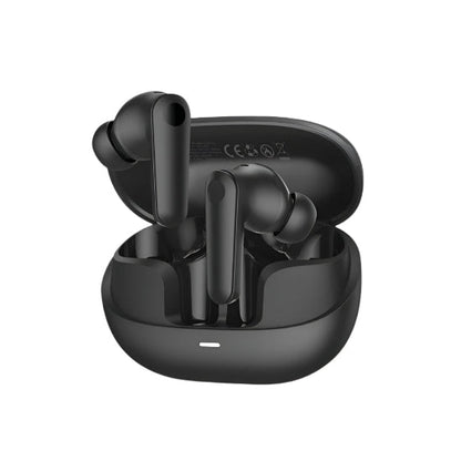 Black TOTU TWS Wireless & Bluetooth Earphones in an open charging case.