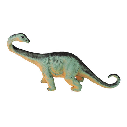 The Toysmith Large Dinosaur Figure by Toysmith is a green, long-necked sauropod with a dark ridge, four legs, and a long tail, shown against a white background.