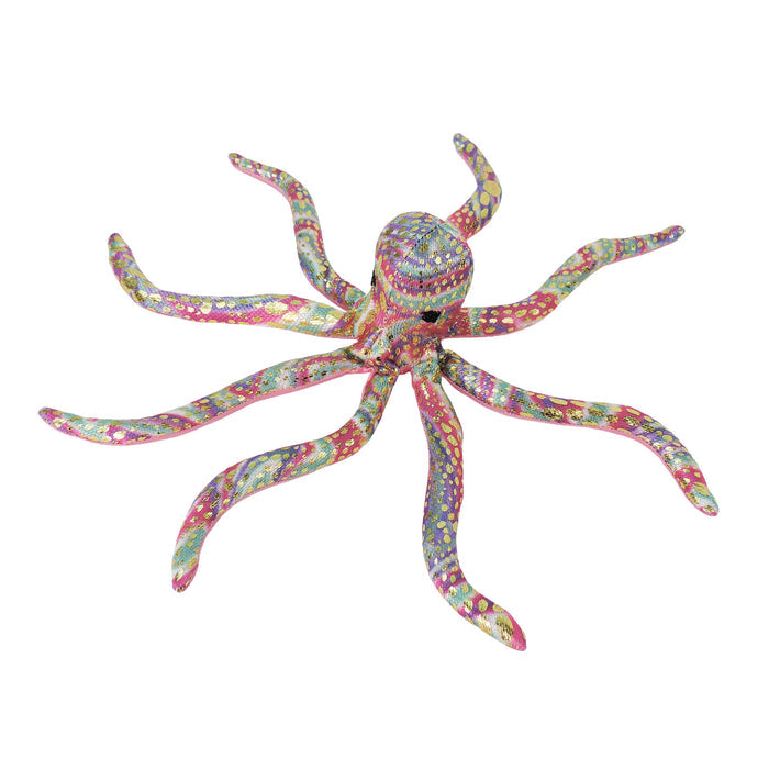 The Toysmith Sea Life Sand Animal by Toysmith is a colorful octopus figurine with eight textured arms in vibrant pink, yellow, blue, green, and purple patterns on a white background.