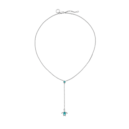 Turtle Y Halskette Aquamarine Silber