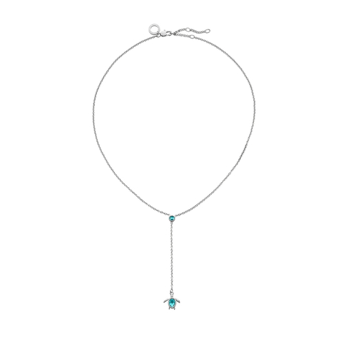 Turtle Y Halskette Aquamarine Silber