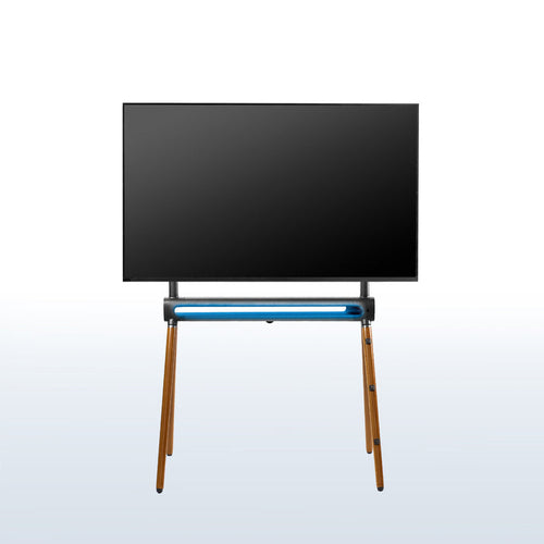 Sturdy easel studio TV stand with remote control RGB lighting.