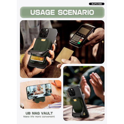 UB Mag Vault Magnetic Wallet with Stand - Battle Green