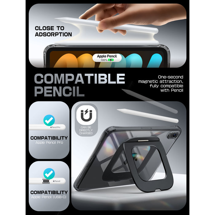 UB Prism Slim Clear iPad Case for iPad Mini 6/7 (8.3") - Black