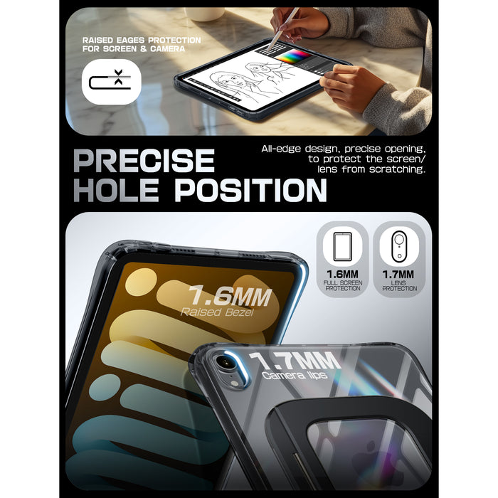 UB Prism Slim Clear iPad Case for iPad Mini 6/7 (8.3") - Black