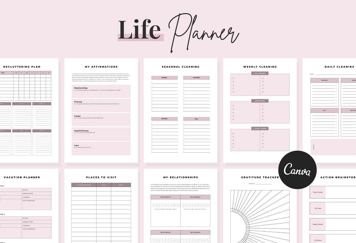 Ladystrategist Ultimate Life Planner Canva Template instagram canva templates social media templates etsy free canva templates