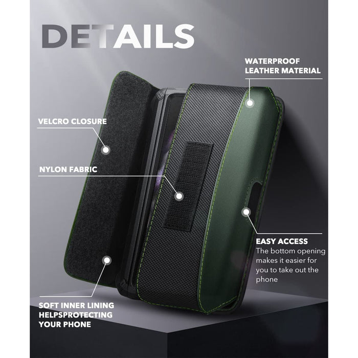 Universal Belt Clip Cell Phone Holster for Galaxy Fold and Large Phones-Green