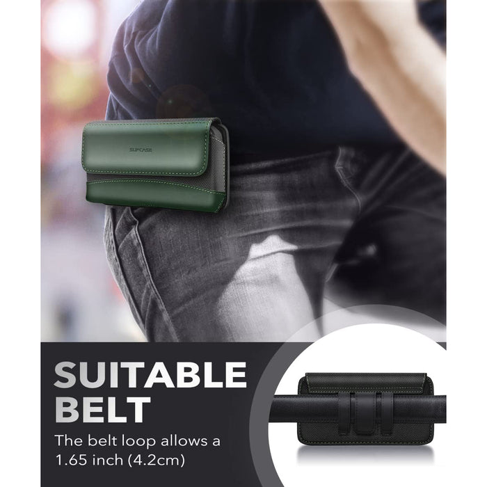 Universal Belt Clip Cell Phone Holster for Galaxy Fold and Large Phones-Green