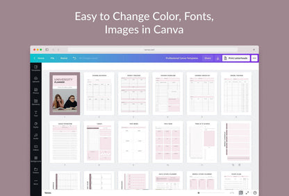 Ladystrategist University Planner Canva Template instagram canva templates social media templates etsy free canva templates