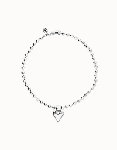 UNOde50 Beaded Hammered Heart Necklace