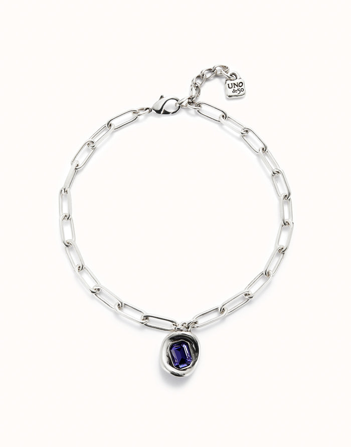 UNOde50 Chain Necklace With Blue Crystals