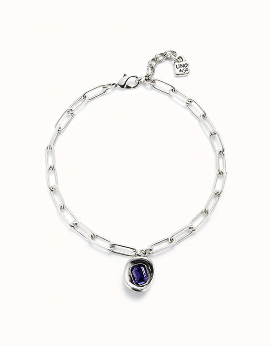 UNOde50 Chain Necklace With Blue Crystals
