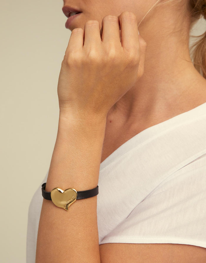 UNOde50 Heart Leather Bracelet - Gold