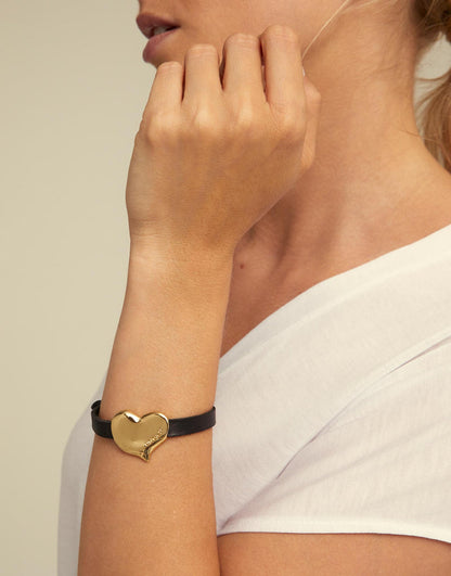 UNOde50 Heart Leather Bracelet - Gold